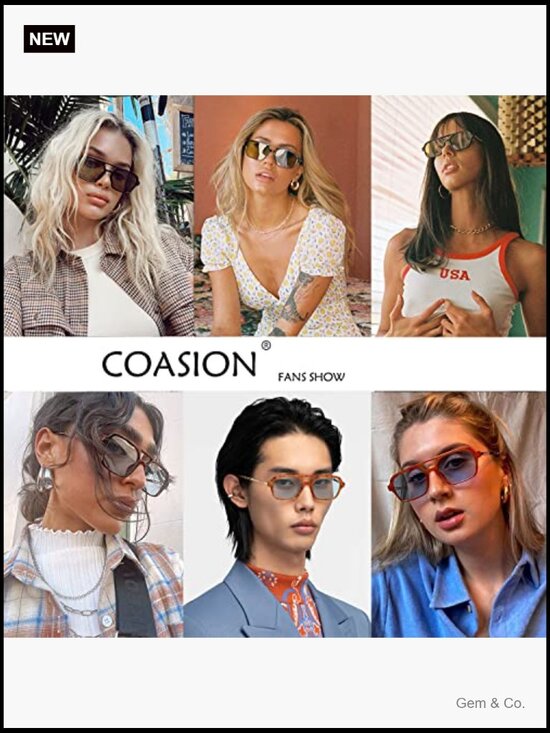 Vintage Aviator Square Frame UV400 Sunglasses Unisex main image 5